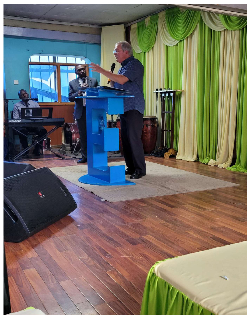 Mike Bourassa teaching at a church leadership seminar