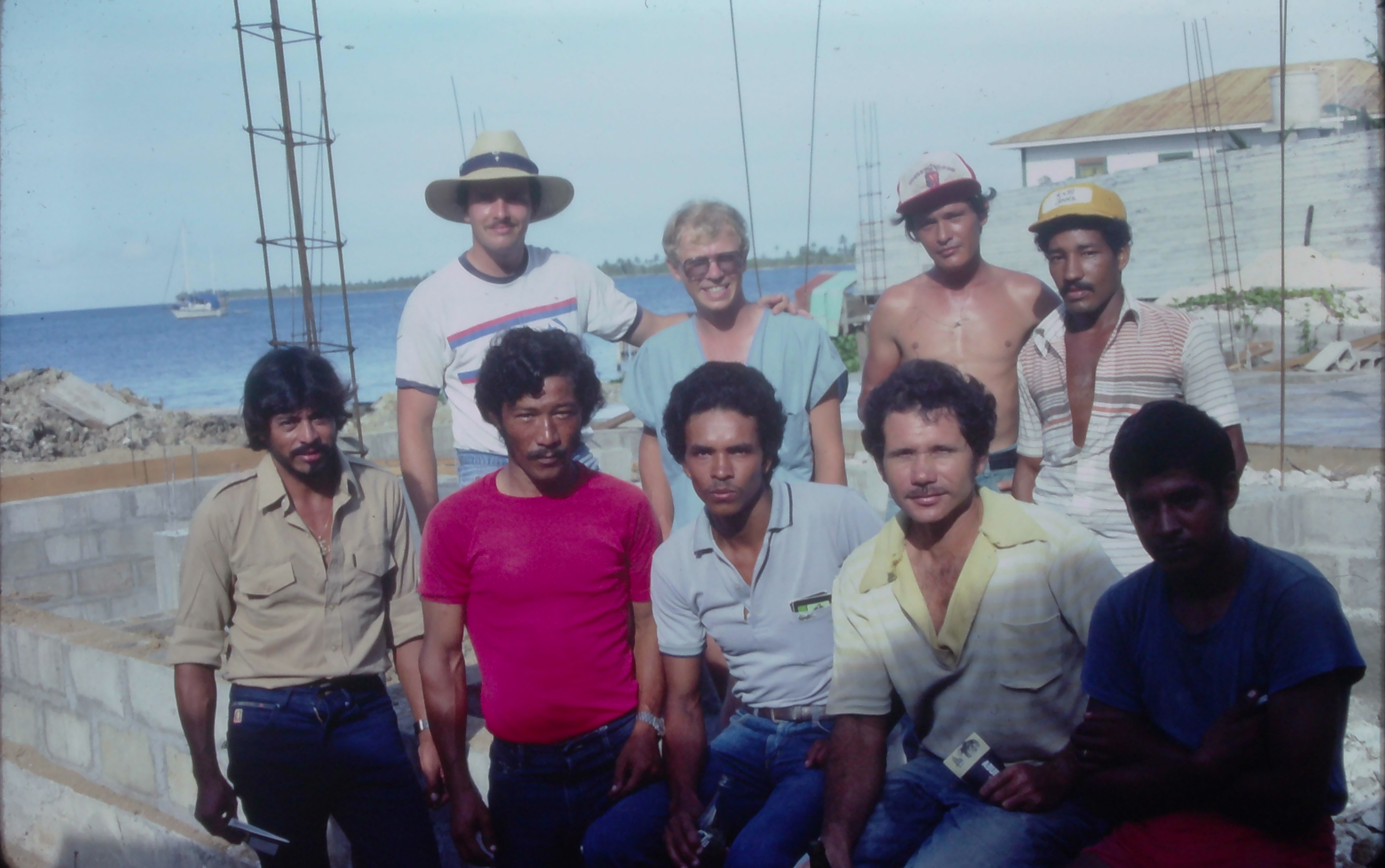 Mike Bourassa with mission work team in Utila, Honduras